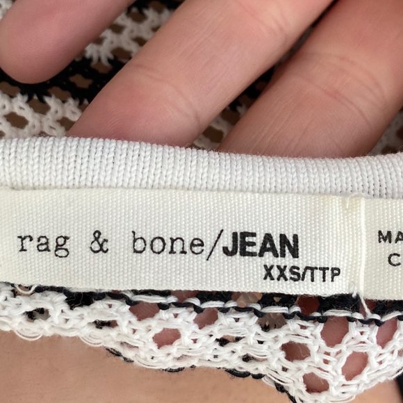 rag & bone Black White Knit Top Size XXS - Picture 2 of 3